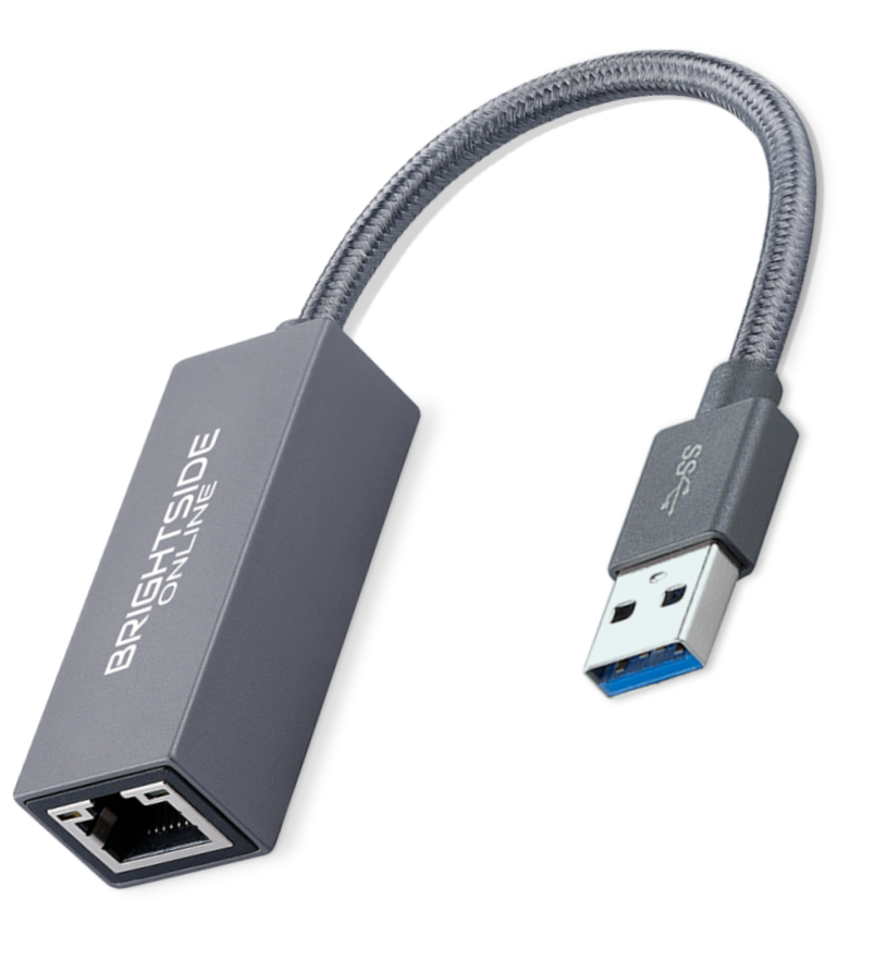 Brightside USB 3.0 naar Ethernet adapter - 1000Mbps - RJ45 - Windows/Mac - nylon gevlochten