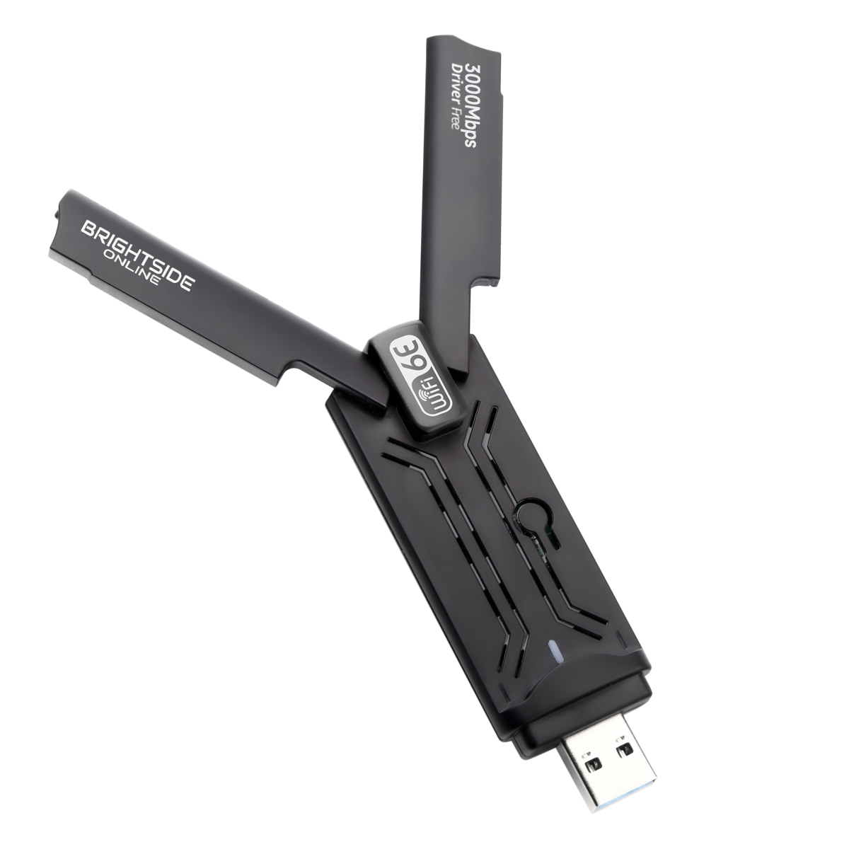 Brightside WiFi adapter USB – WiFi 6E 3000Mbps 2.4/5/6Ghz – Driver vrij - Voor Windows