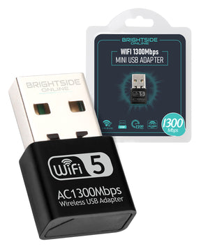 Brightside Wifi adapter USB - Dual band - 1300Mbps - Realtek chip - 2.4GHz & 5Ghz