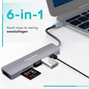 Brightside 6 in 1 USB C Hub - USB Splitter - 4K HDMI - 3.0 Docking