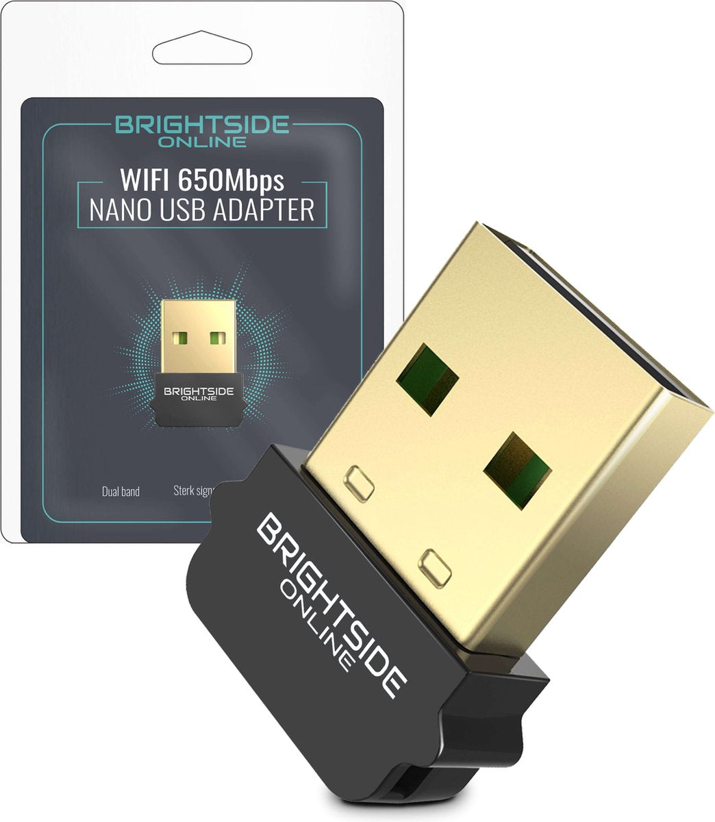Brightside WiFi Nano Adapter 650 Mbps - USB Adapter - WiFi Ontvanger - 2,4 & 5 Ghz