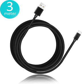 Brightside PS5 oplaadkabel 3 meter | USB C kabel voor PS5 | PS5 accessoires | Nylon gevlochten zwart |